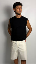 Pantalone Corto Over – White Denim