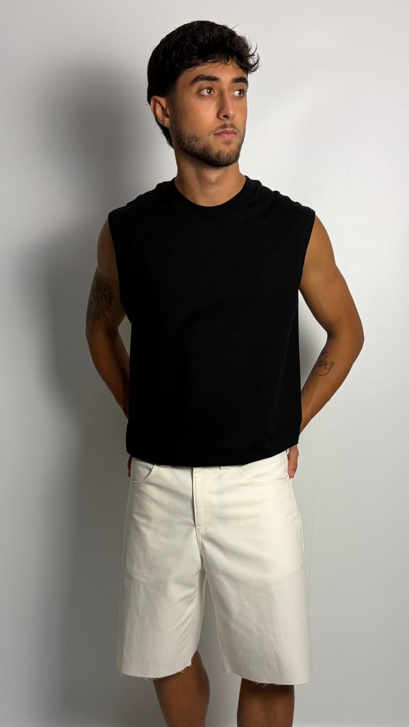Pantalone Corto Over – White Denim