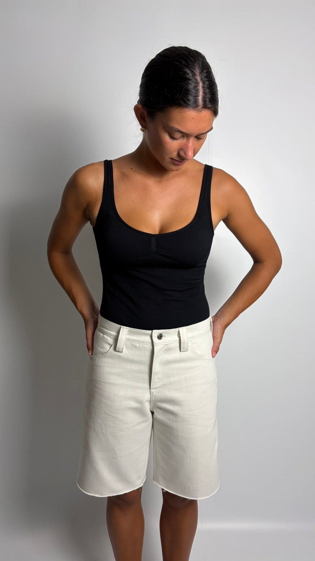 Pantalone Corto silver white